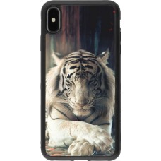 Coque iPhone Xs Max - Silicone rigide noir Zen Tiger