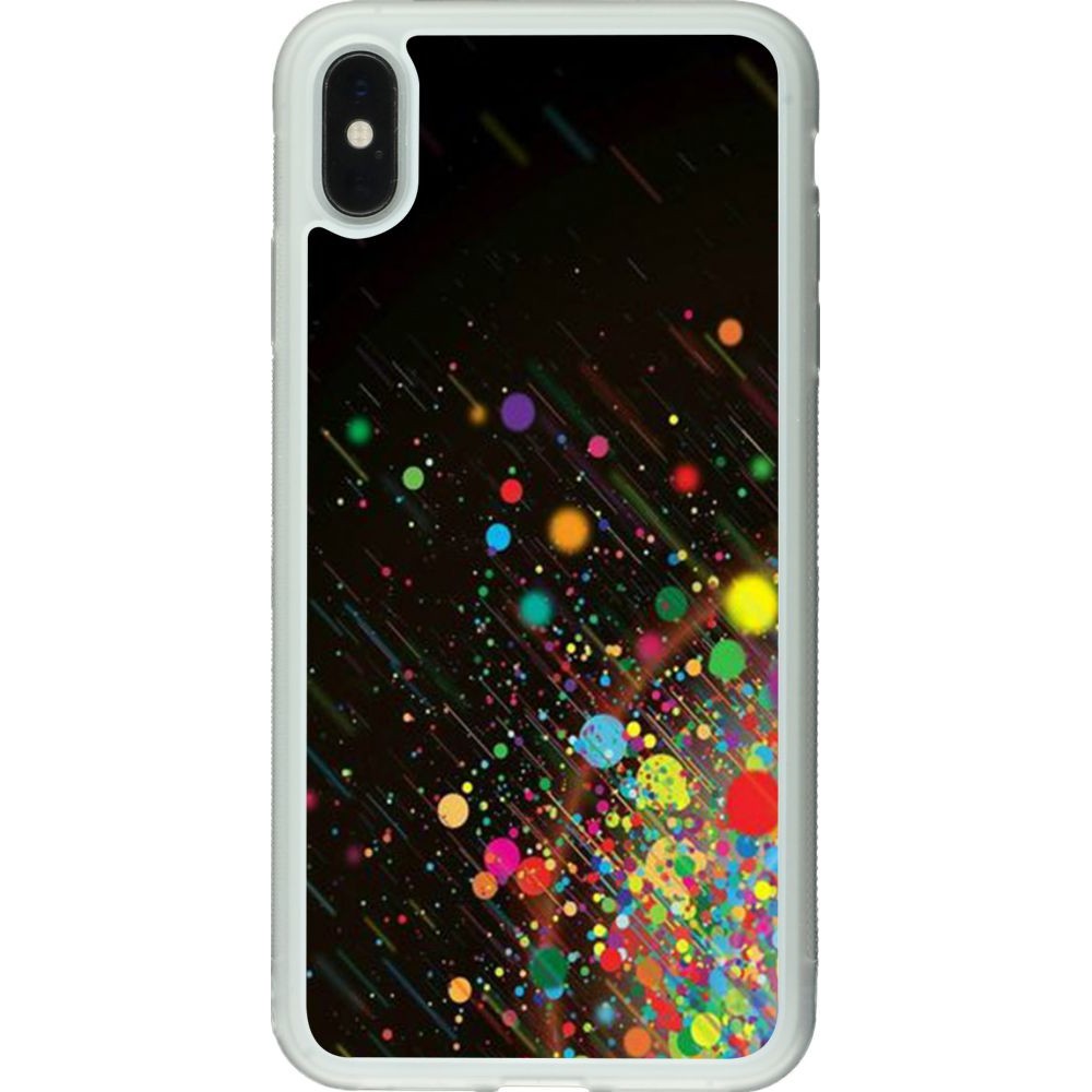 Coque iPhone Xs Max - Silicone rigide transparent Abstract bubule lines