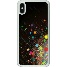 Coque iPhone Xs Max - Silicone rigide transparent Abstract bubule lines