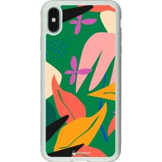 Coque iPhone Xs Max - Silicone rigide transparent Abstract Jungle