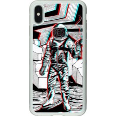 Coque iPhone Xs Max - Silicone rigide transparent Anaglyph Astronaut