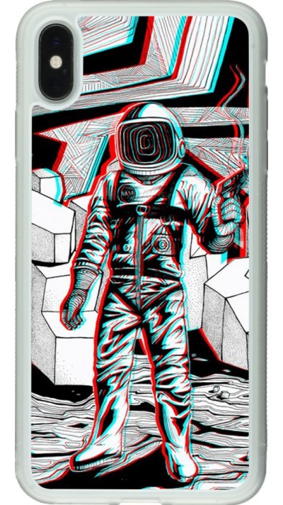 Hülle iPhone Xs Max - Silikon transparent Anaglyph Astronaut