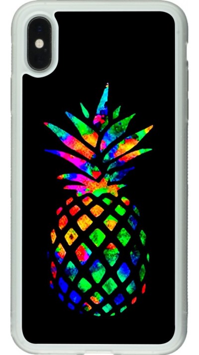 Hülle iPhone Xs Max - Silikon transparent Ananas Multi-colors