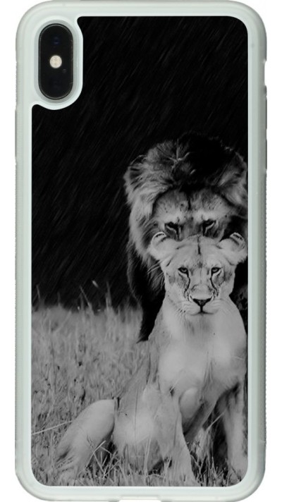 Hülle iPhone Xs Max - Silikon transparent Angry lions