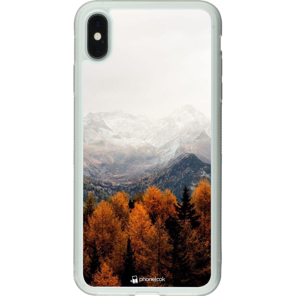 Coque iPhone Xs Max - Silicone rigide transparent Autumn 21 Forest Mountain