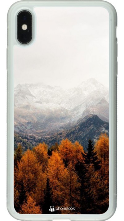 Coque iPhone Xs Max - Silicone rigide transparent Autumn 21 Forest Mountain
