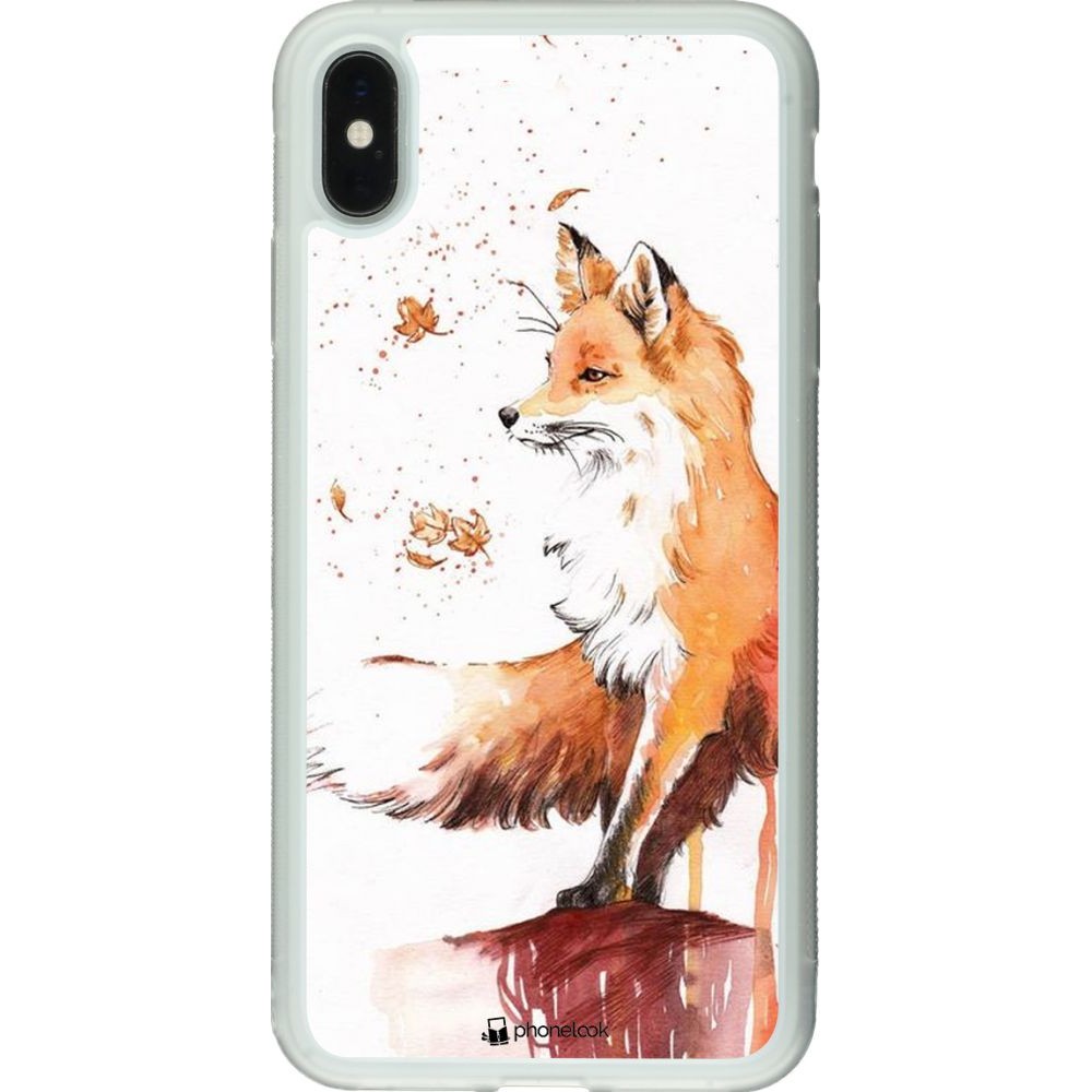 Coque iPhone Xs Max - Silicone rigide transparent Autumn 21 Fox