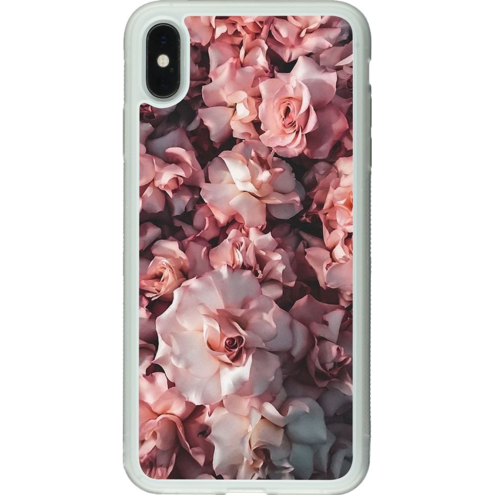 Coque iPhone Xs Max - Silicone rigide transparent Beautiful Roses