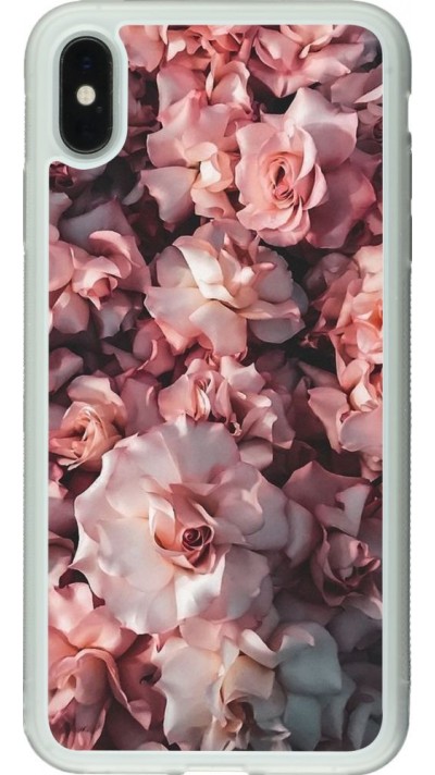 Coque iPhone Xs Max - Silicone rigide transparent Beautiful Roses