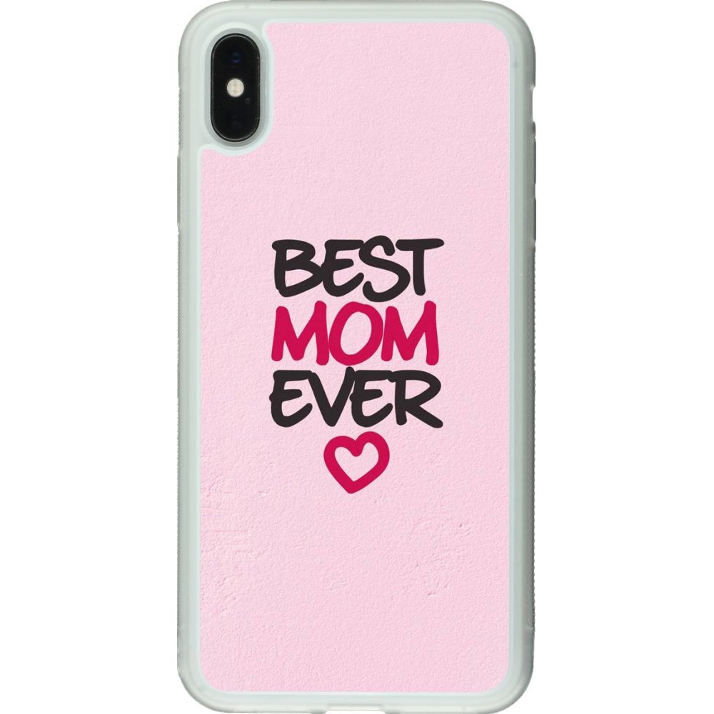 Coque iPhone Xs Max - Silicone rigide transparent Best Mom Ever 2