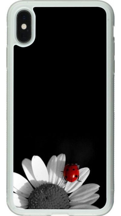 Coque iPhone Xs Max - Silicone rigide transparent Black and white Cox