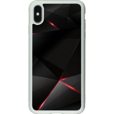 Coque iPhone Xs Max - Silicone rigide transparent Black Red Lines