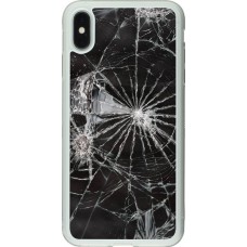 Coque iPhone Xs Max - Silicone rigide transparent Broken Screen