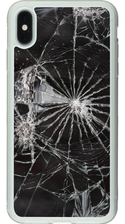 Coque iPhone Xs Max - Silicone rigide transparent Broken Screen