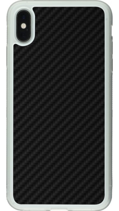 Coque iPhone Xs Max - Silicone rigide transparent Carbon Basic