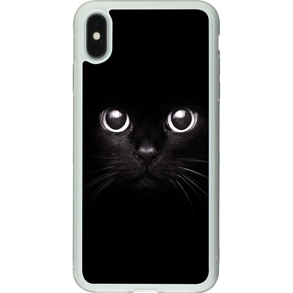 Coque iPhone Xs Max - Silicone rigide transparent Cat eyes