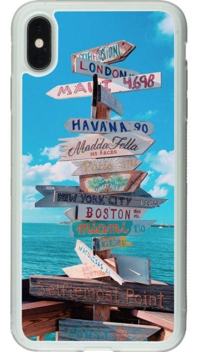 Coque iPhone Xs Max - Silicone rigide transparent Cool Cities Directions