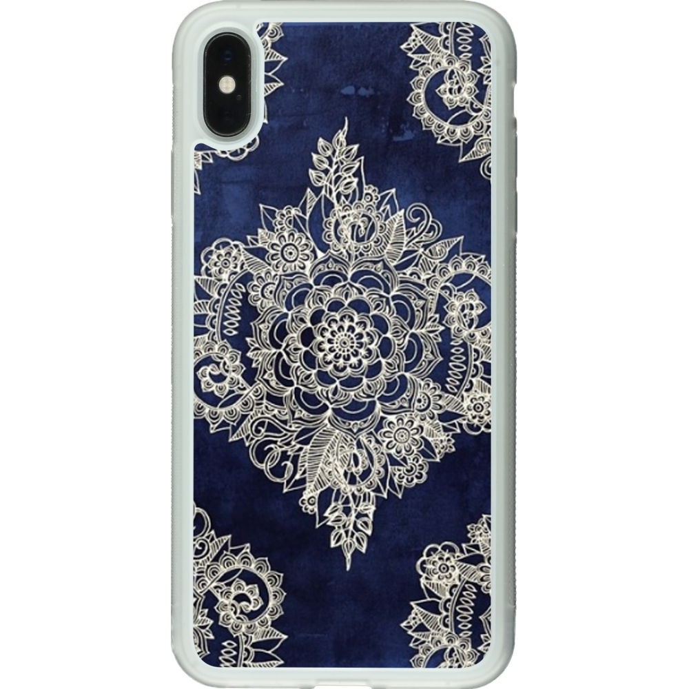 Coque iPhone Xs Max - Silicone rigide transparent Cream Flower Moroccan