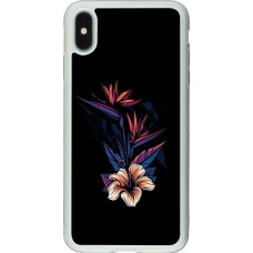 Hülle iPhone Xs Max - Silikon transparent Dark Flowers