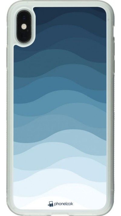 Hülle iPhone Xs Max - Silikon transparent Flat Blue Waves