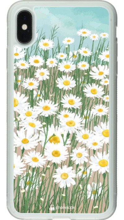 Hülle iPhone Xs Max - Silikon transparent Flower Field Art