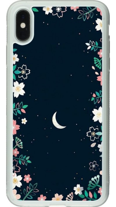 Coque iPhone Xs Max - Silicone rigide transparent Flowers space