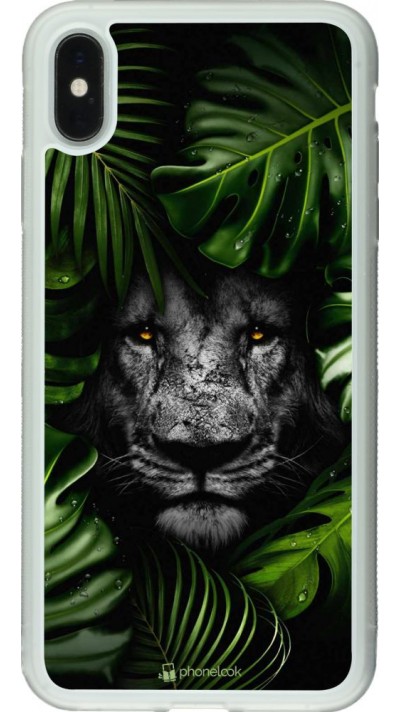 Coque iPhone Xs Max - Silicone rigide transparent Forest Lion