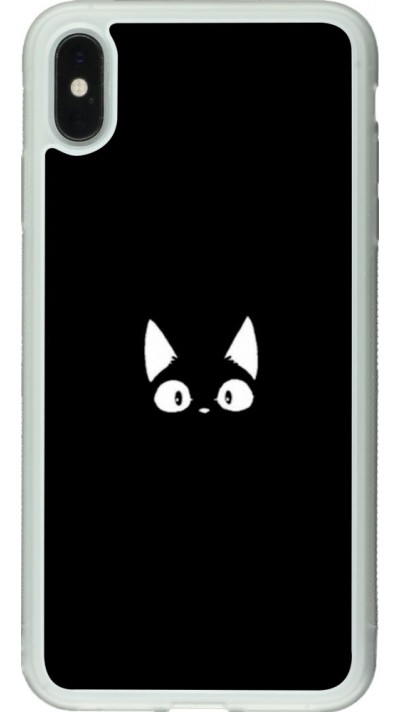 Hülle iPhone Xs Max - Silikon transparent Funny cat on black