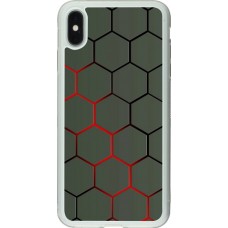 Hülle iPhone Xs Max - Silikon transparent Geometric Line red