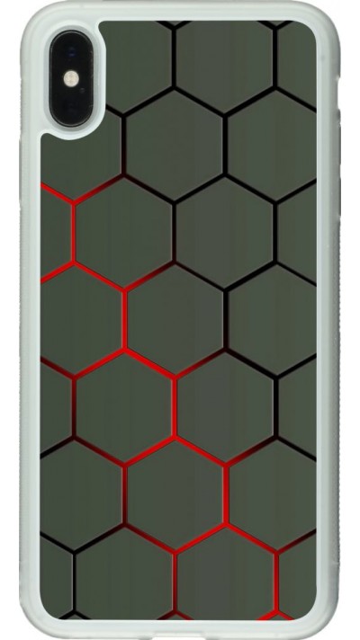 Hülle iPhone Xs Max - Silikon transparent Geometric Line red