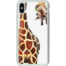 Coque iPhone Xs Max - Silicone rigide transparent Giraffe Fit