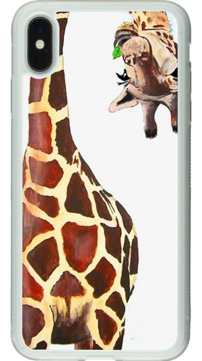 Coque iPhone Xs Max - Silicone rigide transparent Giraffe Fit