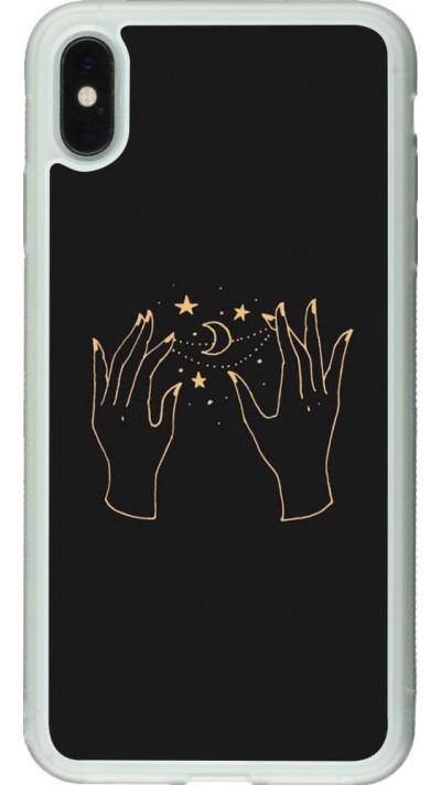 Hülle iPhone Xs Max - Silikon transparent Grey magic hands