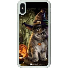 Hülle iPhone Xs Max - Silikon transparent Halloween 21 Witch cat