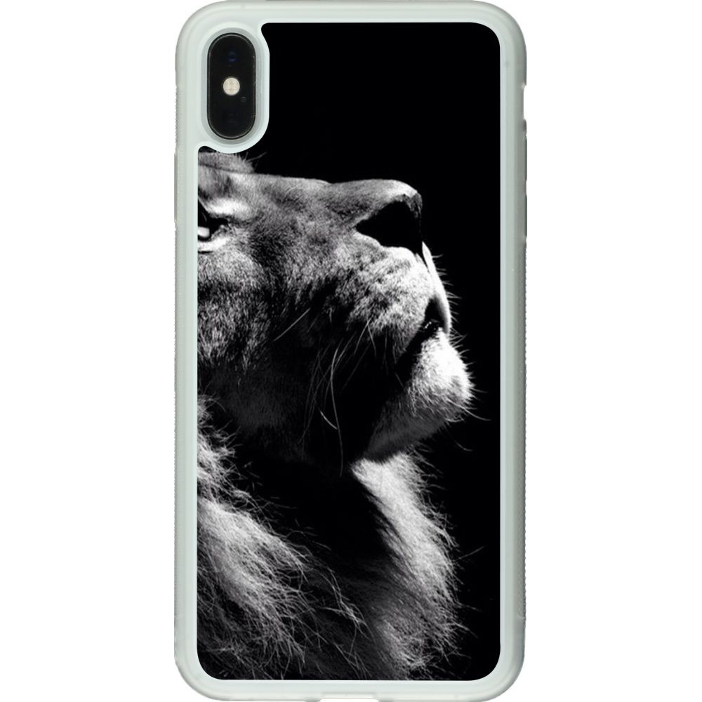 Hülle iPhone Xs Max - Silikon transparent Lion looking up