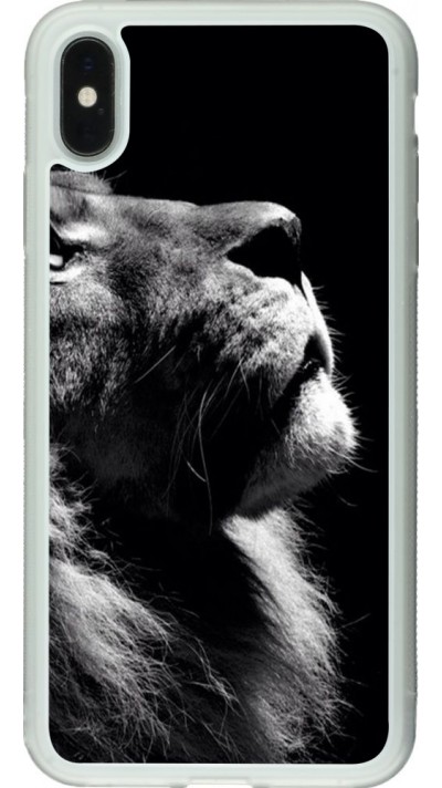 Hülle iPhone Xs Max - Silikon transparent Lion looking up