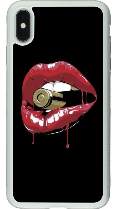 Coque iPhone Xs Max - Silicone rigide transparent Lips bullet
