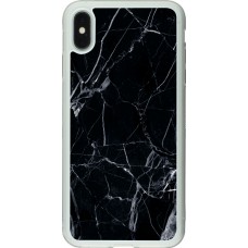 Coque iPhone Xs Max - Silicone rigide transparent Marble Black 01