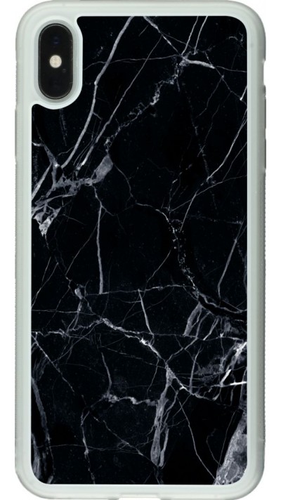 Hülle iPhone Xs Max - Silikon transparent Marble Black 01