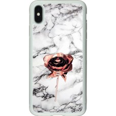 Hülle iPhone Xs Max - Silikon transparent Marble Rose Gold
