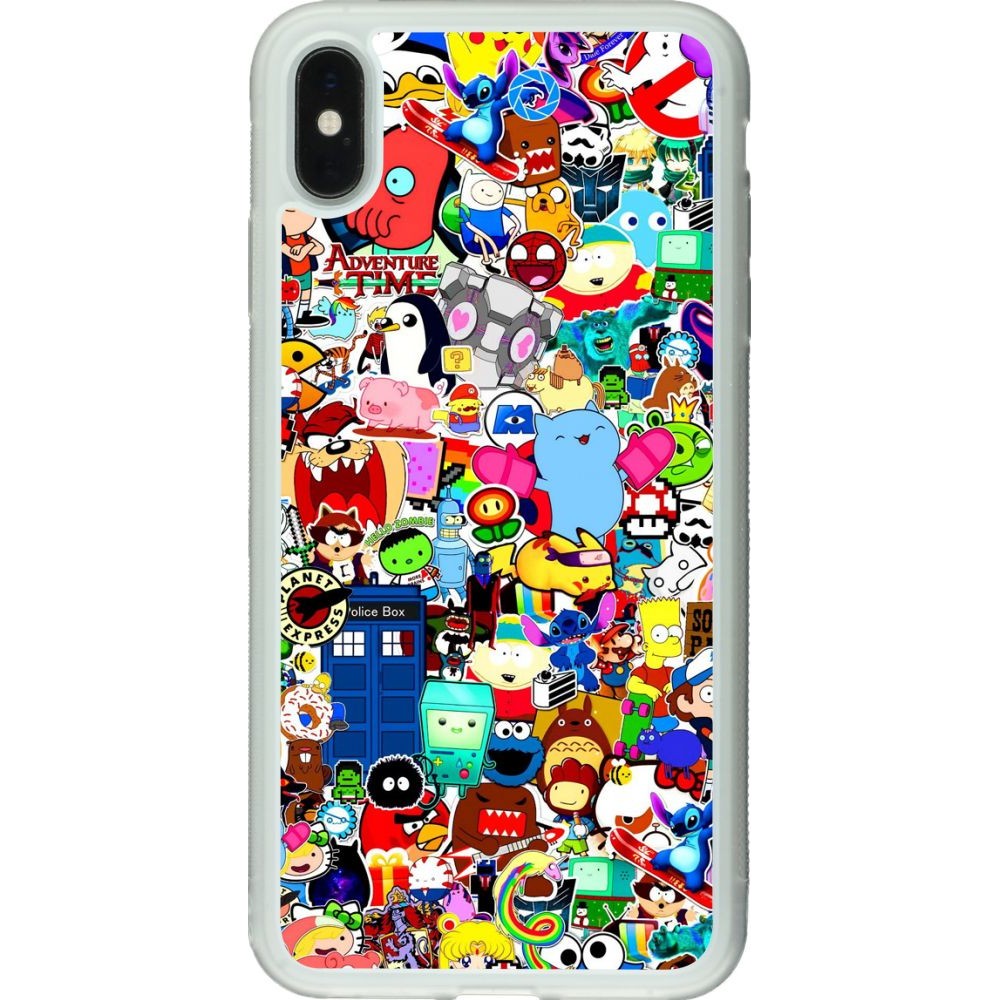 Coque iPhone Xs Max - Silicone rigide transparent Mixed cartoons