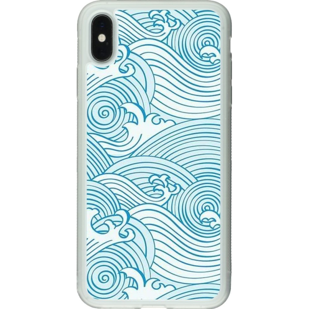 Coque iPhone Xs Max - Silicone rigide transparent Ocean Waves