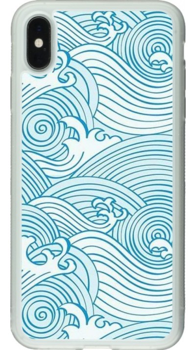 Coque iPhone Xs Max - Silicone rigide transparent Ocean Waves