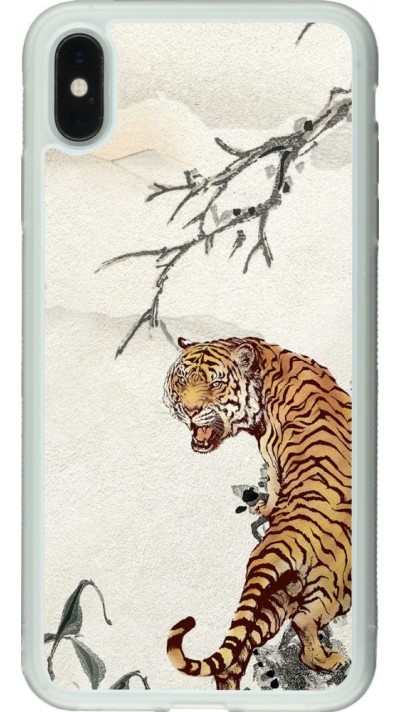 Coque iPhone Xs Max - Silicone rigide transparent Roaring Tiger