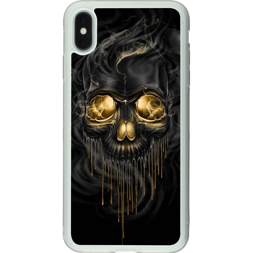 Coque iPhone Xs Max - Silicone rigide transparent Skull 02