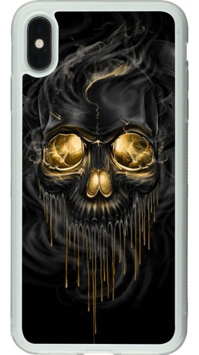 Coque iPhone Xs Max - Silicone rigide transparent Skull 02