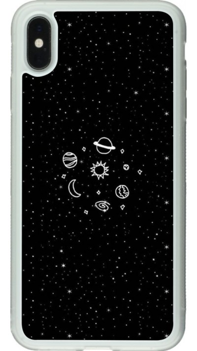 Coque iPhone Xs Max - Silicone rigide transparent Space Doodle