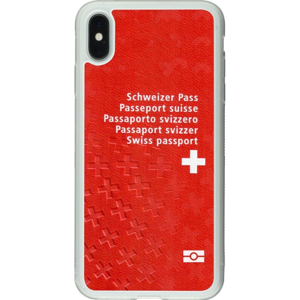 Coque iPhone Xs Max - Silicone rigide transparent Swiss Passport