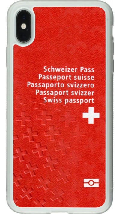 Coque iPhone Xs Max - Silicone rigide transparent Swiss Passport