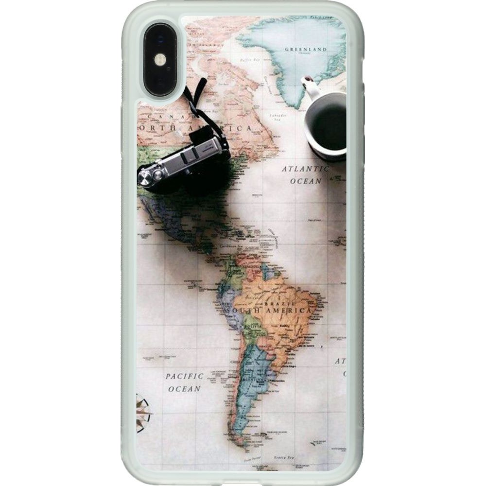 Hülle iPhone Xs Max - Silikon transparent Travel 01